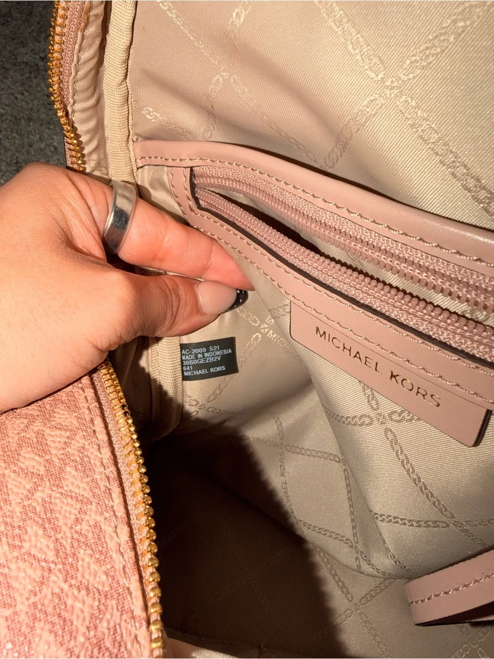 Michael Kors Pink Logo Backpack